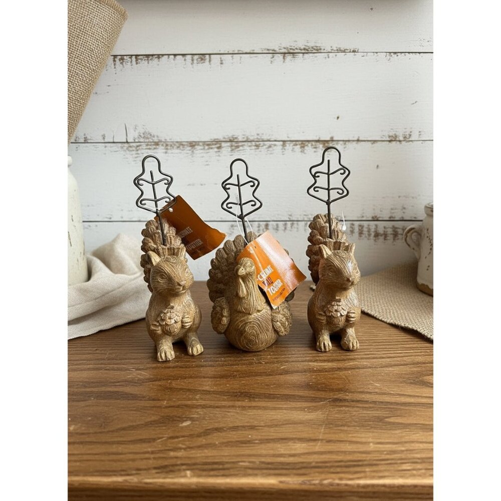 Harvest Decor Place Card /‎ Photo Holder Set of 3